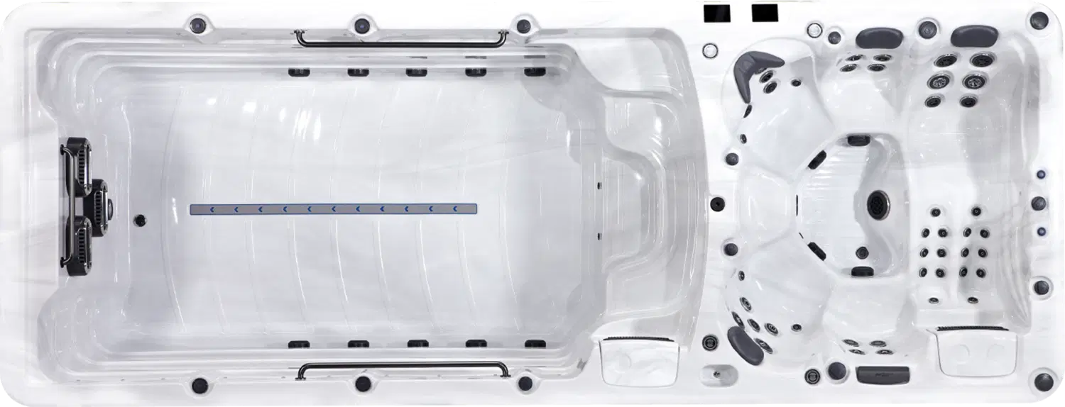Platinum Spas Helios swim spa overhead view